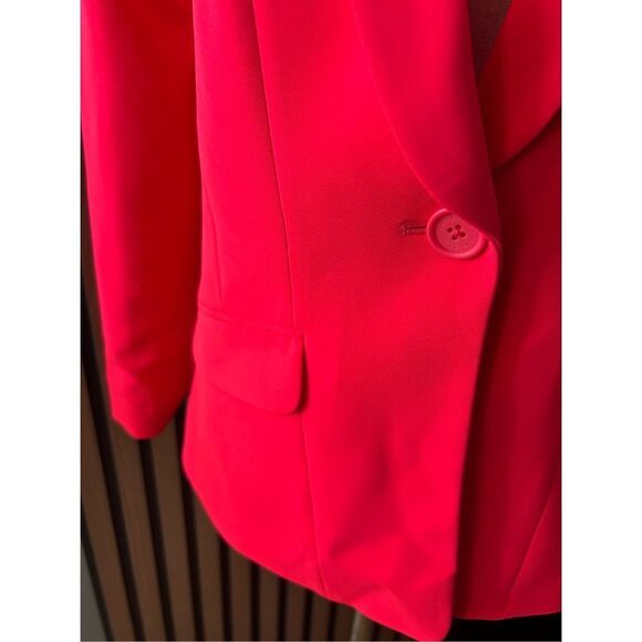 EXPRESS SOFT INSET SHAWL LAPEL JACKET size 4 Hot&Spicy Coral blazer work attire - Picture 2 of 6
